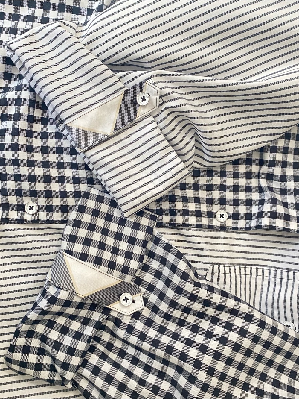 Foxcroft Black & White Mixed-Pattern Button Down Shirt - Picture 7 of 9